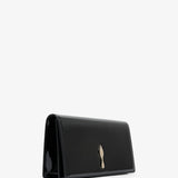 Bettina black patent clutch
