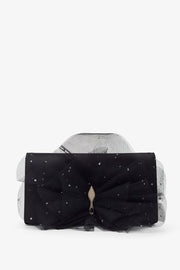 Bettina black bow clutch
