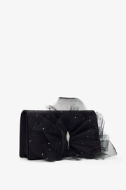 Bettina black bow clutch