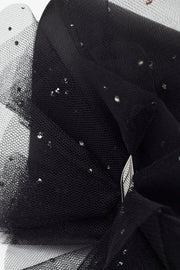 Bettina black bow clutch