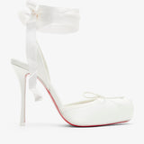 Cassia Lace Up 100 Ivory Satin Pumps