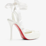 Cassia Lace Up 100 Ivory Satin Pumps