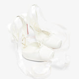 Cassia Lace Up 100 Ivory Satin Pumps