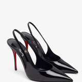 Miss Z 100 black patent slingback pumps
