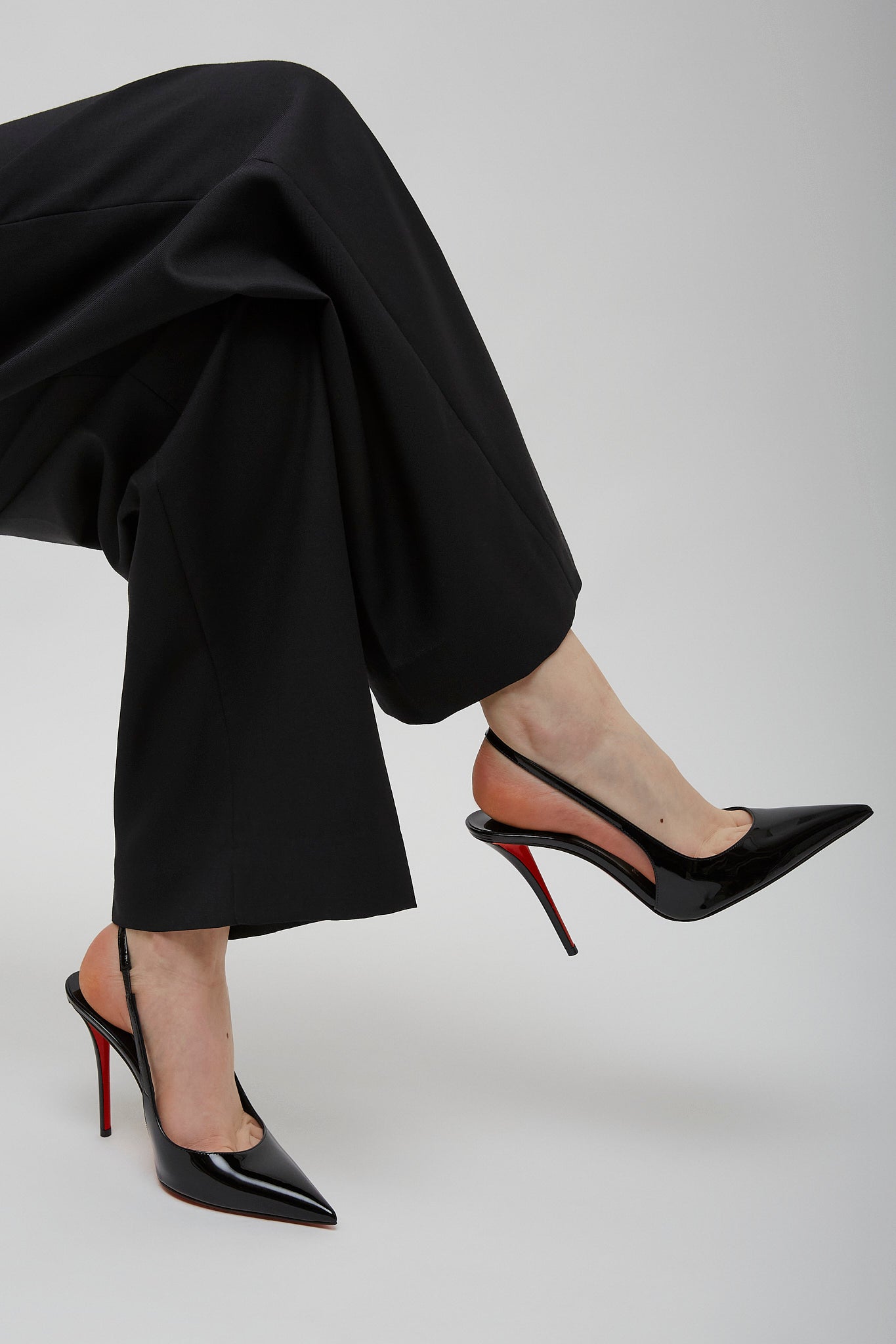 Miss Z 100 Black Patent Slingback Pumps