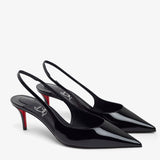 Miss Z 60 Black Patent Slingback Pumps
