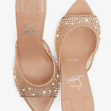 Miss Z 80 Beige Strass Mules