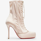 Pavlova 100 Lace Up Blush Satin Boots