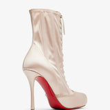 Pavlova 100 Lace Up Blush Satin Boots