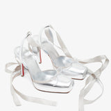 Cassia Lace Up 100 Silver Pumps