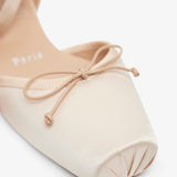 Cassia Lace Up Blush Satin Flats