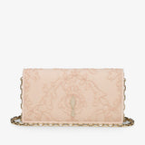 Bettina crepe satin light blush clutch