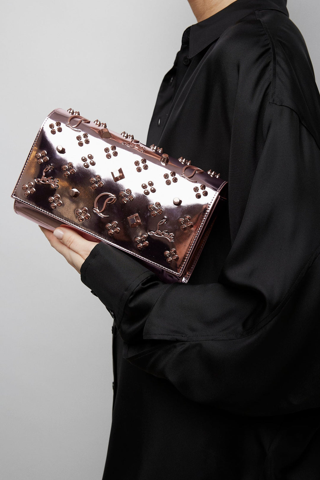 Christian Louboutin | Paloma metallic loubinthesky clutch