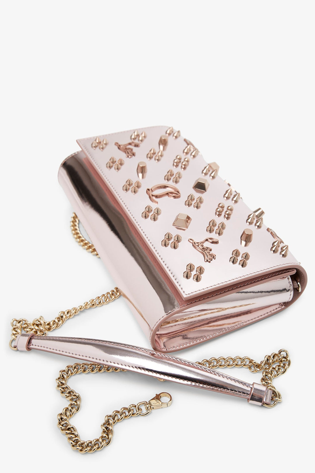 ルブタン Paloma Clutch チェーン付き メタリックレザークラッチ Christian Louboutin | Paloma metallic loubinthesky clutch