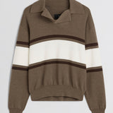 Open polo sweater