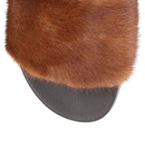 Brown mink slide sandal