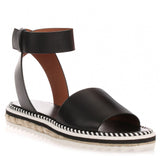 Rocket black leather espadrille