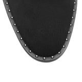 Elegant flat black suede boot