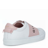 Urban street white and pink logo sneakers
