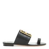 Black leather 4G Flat Sandals