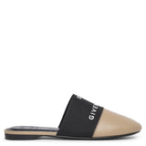 Bedford 4G beige and black flat mules