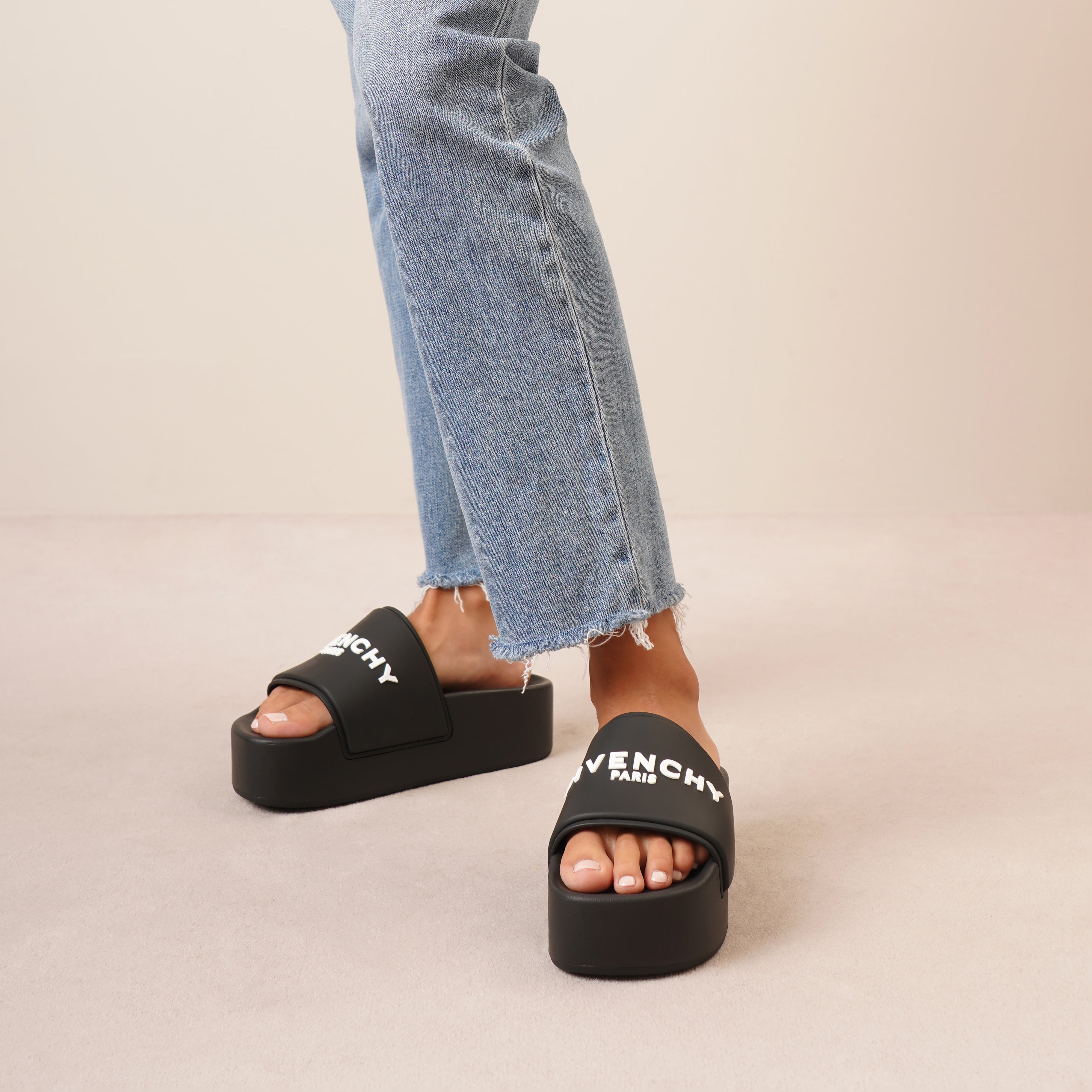 Givenchy | Givenchy Paris black platform slides | Savannahs