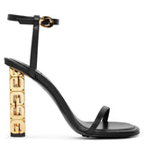 G Cube 105 black leather sandals