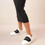 City sport white elastic sneakers