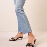 G woven 50 black mule sandals
