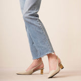 G Cube 50 beige slingback pumps