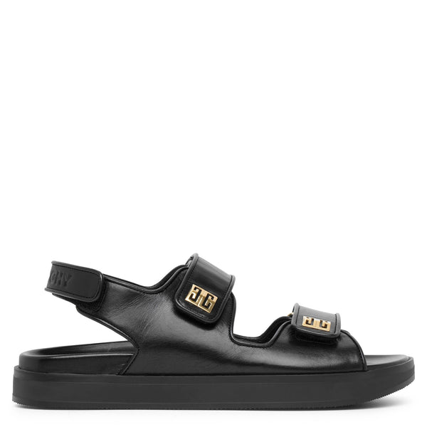 Givenchy | 4G strap flat black leather sandals | Savannahs