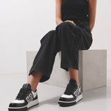 G4 low top white leather sneakers