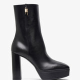 G Lock black platform ankle boots