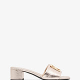 4G 45 gold leather mules