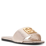 4G gold leather flats