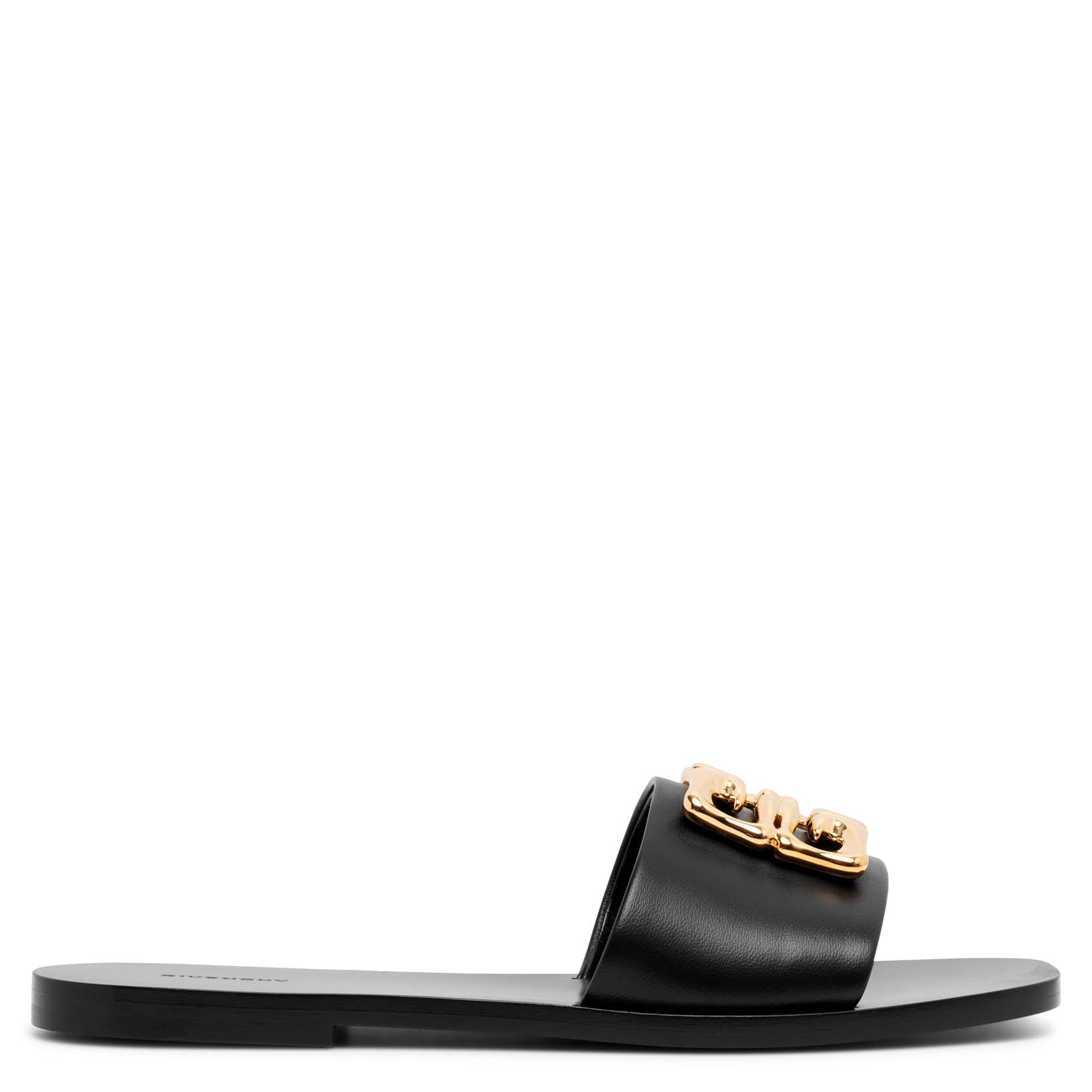 Shop Givenchy 4g Black Flat Slides