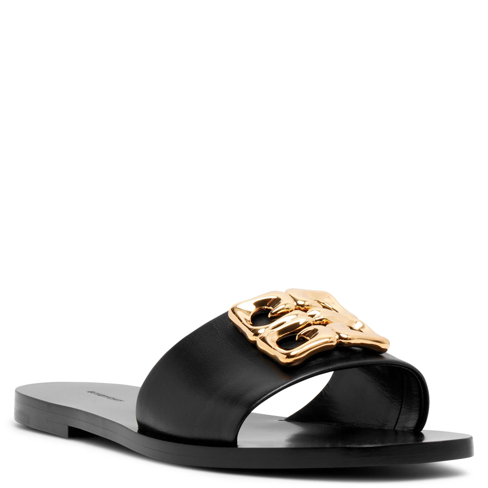 Shop Givenchy 4g Black Flat Slides