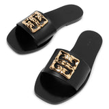 4G black flat slides