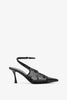 Show 75 black mesh slingbacks