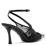 Show 75 black mesh slingbacks