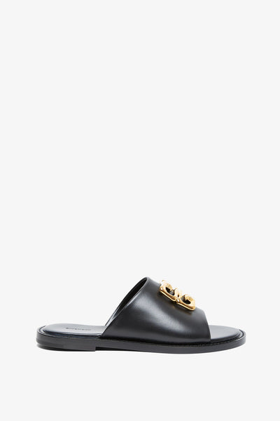 GIVENCHY 4G クロッフト ショカハンツ BW50R513T2 681 Givenchy | 4G liquid black flat mules | Savannahs