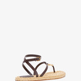 4G Liquid raffia and leather sandals