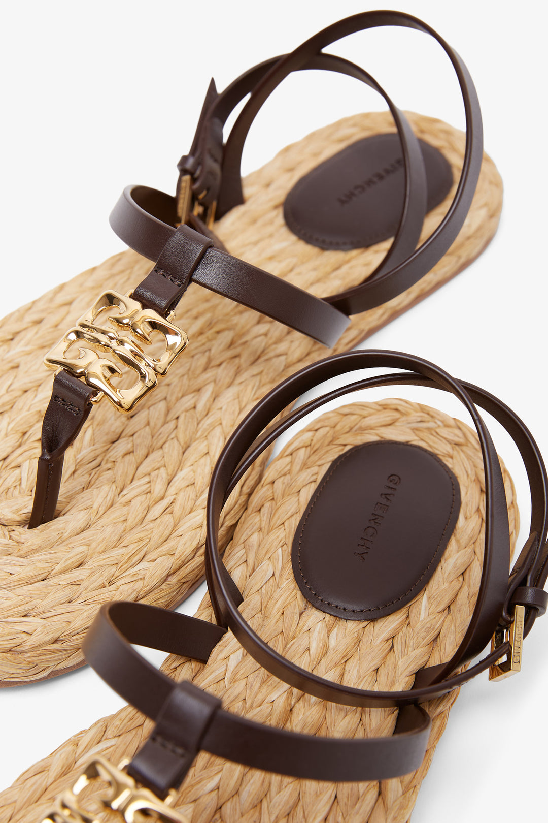 Givenchy | 4G Liquid raffia and leather sandals | Savannahs