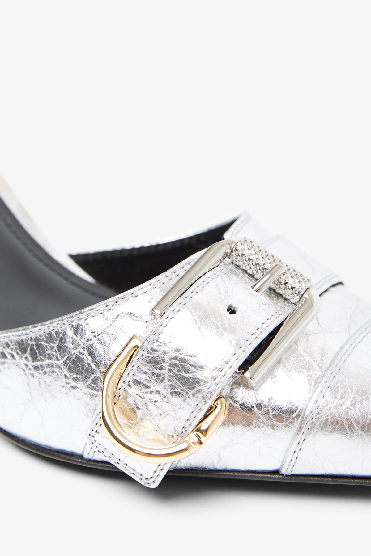 Shop Givenchy Voyou Silver Slingback Pumps