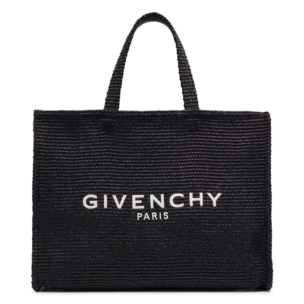 Givenchy | G-tote black raffia tote bag | Savannahs