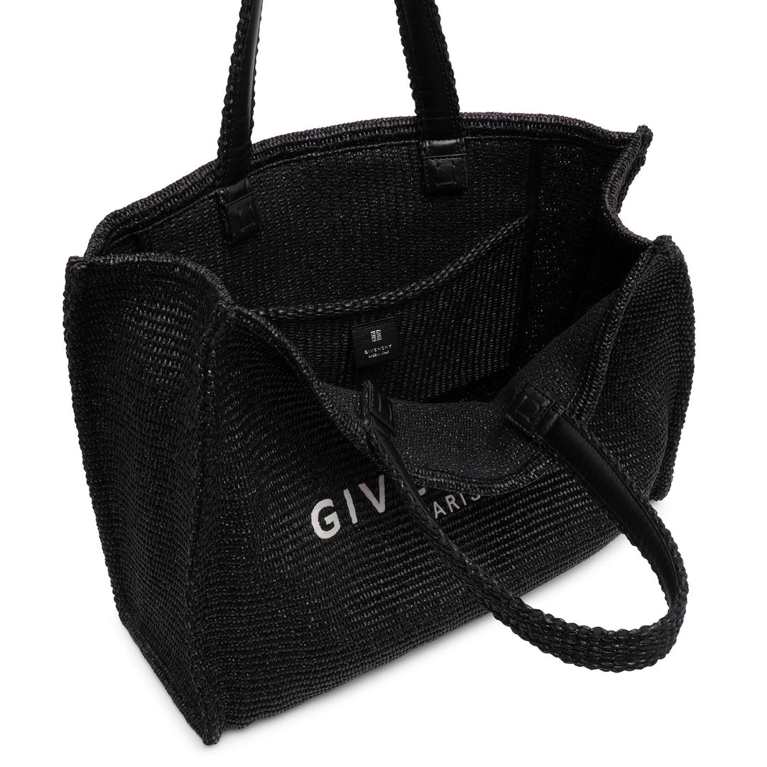 送関込★GIVENCHY★G-Tote ロゴ ラフィアバッグ★ブラック Givenchy | G-tote black raffia tote bag | Savannahs