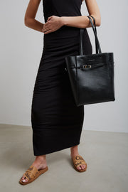 Voyou north-south medium black tote bag