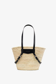 Plage Voyou raffia medium black bag