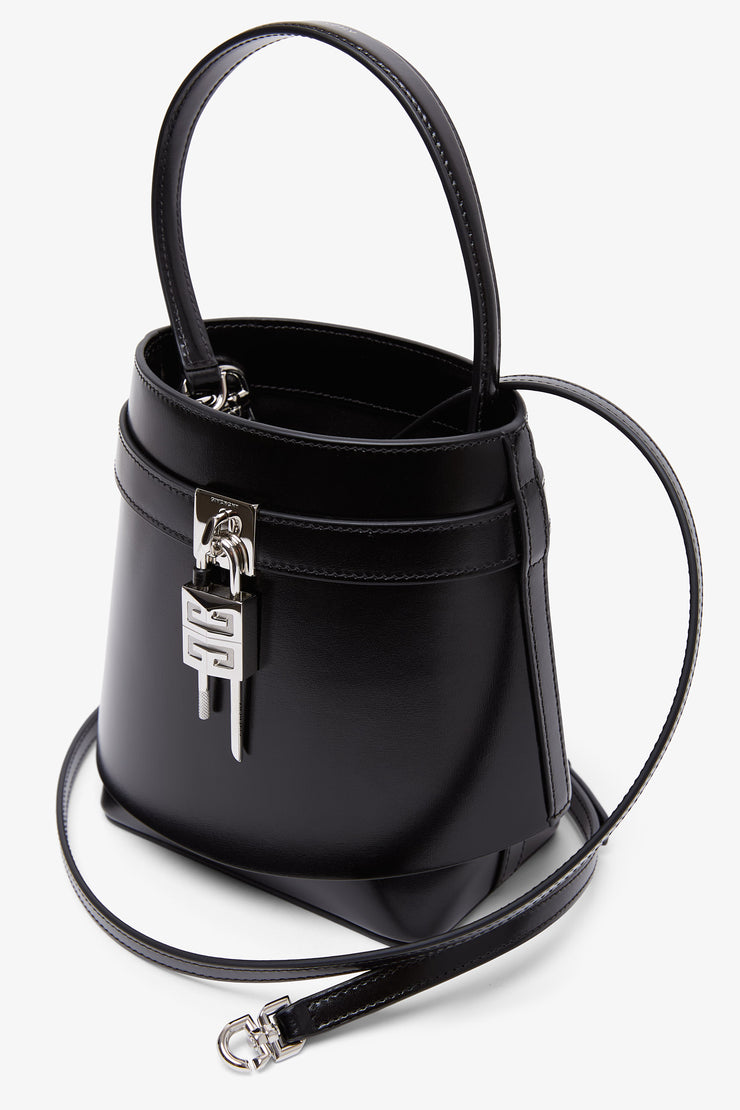 Shark lock black bucket bag