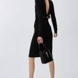 Open back black dress